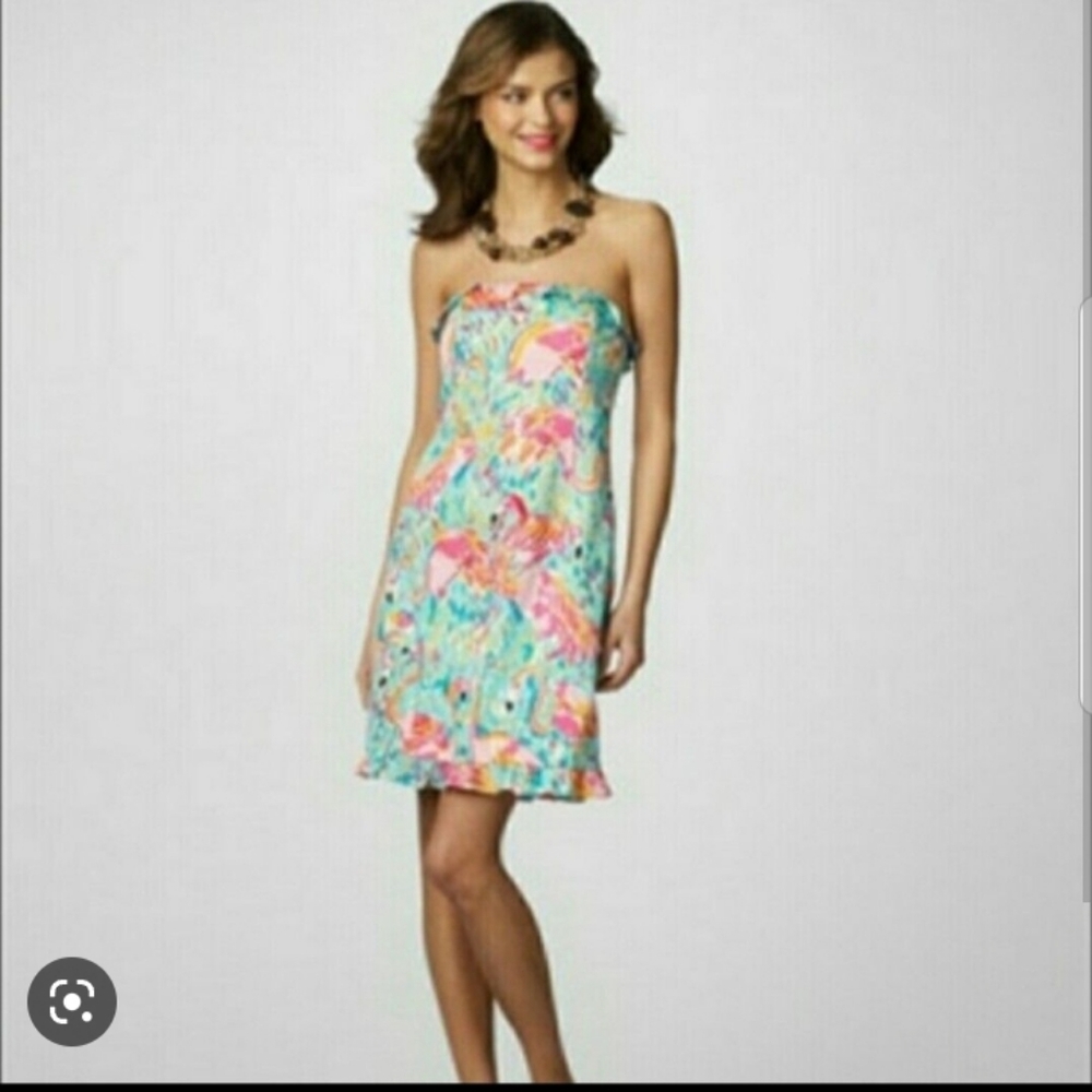 Lilly Pulitzer 100% Cotton Strapless Dress, Womens Size 4 - Picture 8 of 9